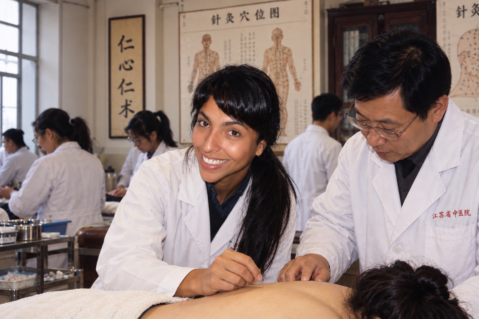 Angela training in Chinese Medicine at Jiangsu Provincial Hospital in Nanjing, China