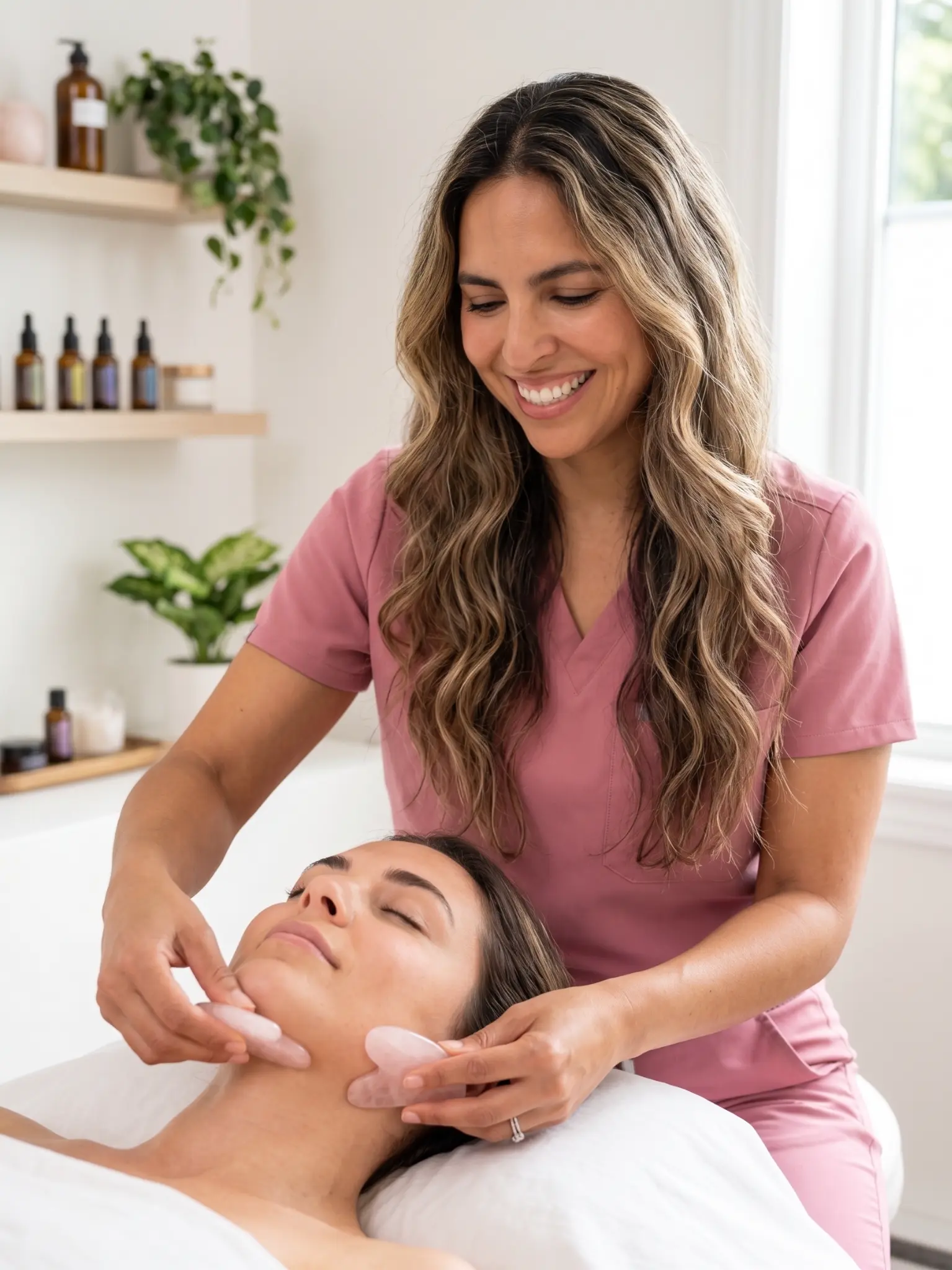 Facial Gua Sha following Facial Acupuncture at Blue Root Health