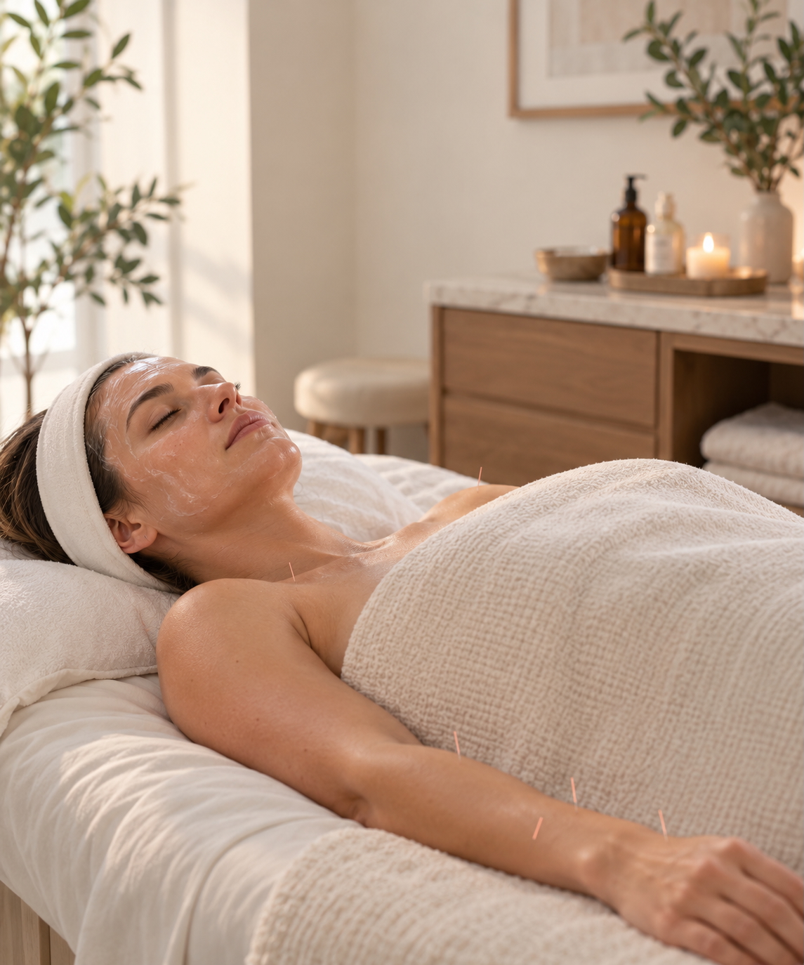 Topical ointment applied during acupuncture-supported microneedling preparation